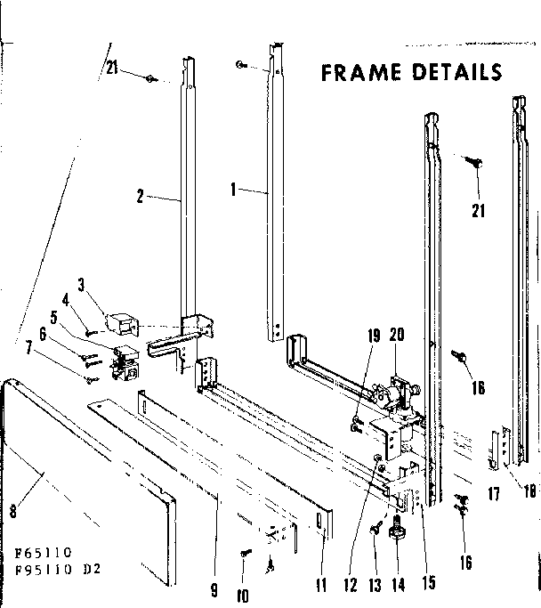Kenmore 58765110 frame details diagram