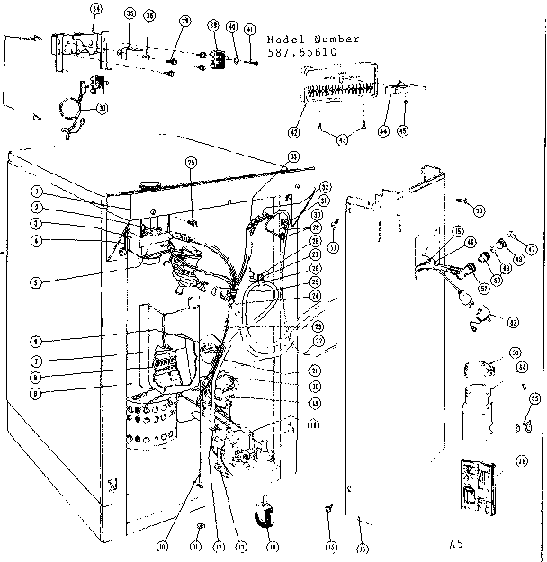 Kenmore 58765610 frame & tub details diagram