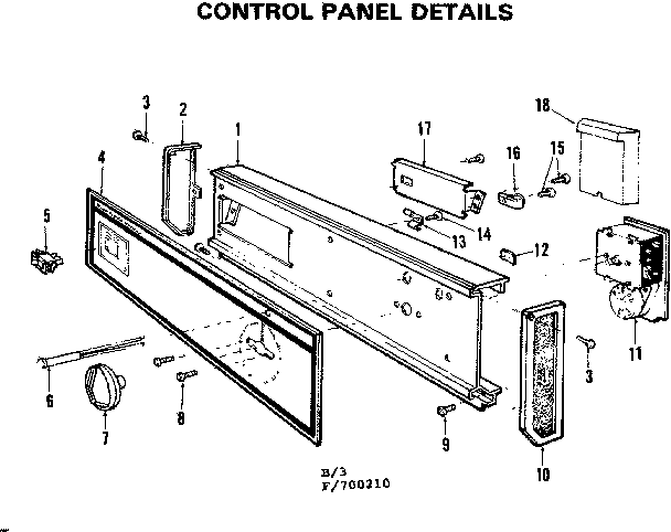 Kenmore 587700210 control panel details diagram