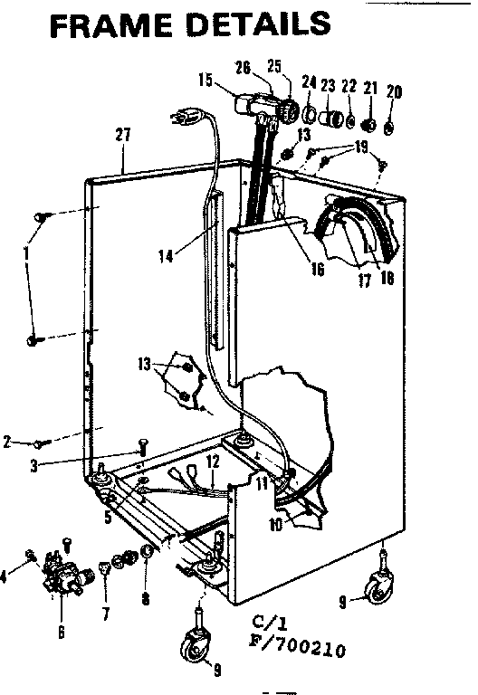 Kenmore 587700210 frame details diagram