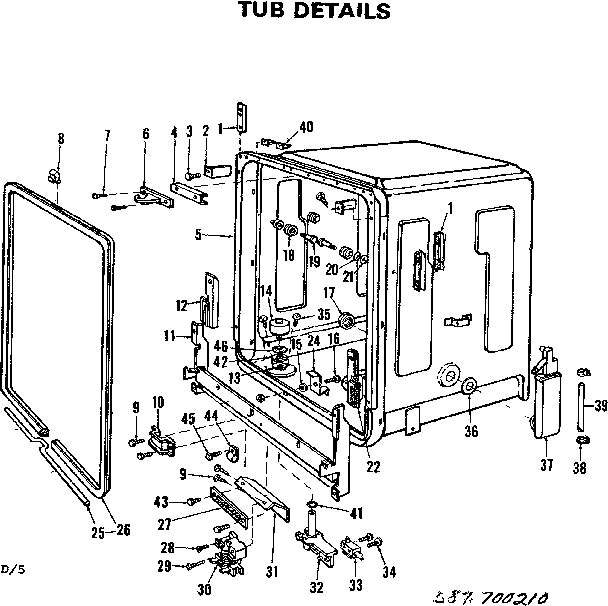 Kenmore 587700210 tub details diagram