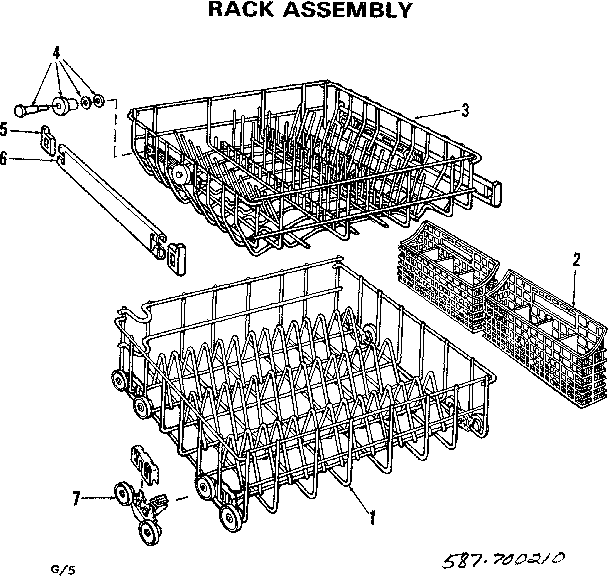 Kenmore 587700210 rack assembly diagram