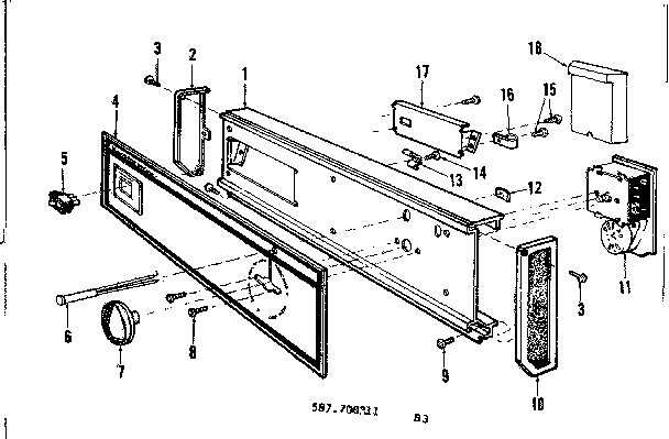 Kenmore 587700211 control panel details diagram