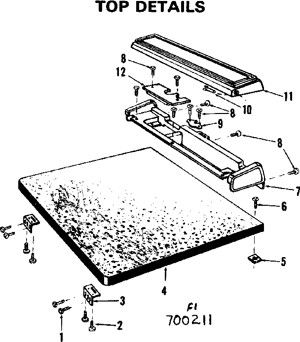 Kenmore 587700211 top details diagram