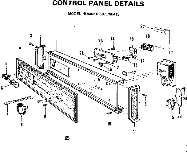Kenmore 587700413 control panel diagram