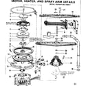 Kenmore 587700413 motor, heater, and spray arm details diagram