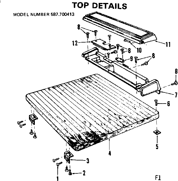 Kenmore 587700413 top assembly diagram