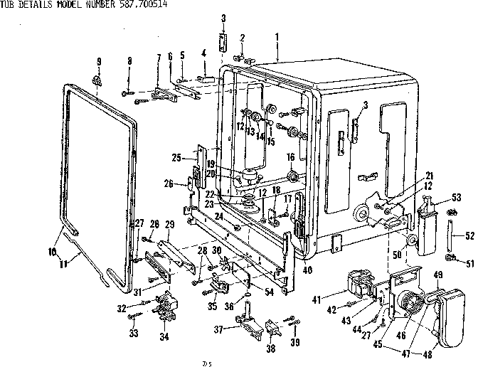 Kenmore 587700514 tub details diagram