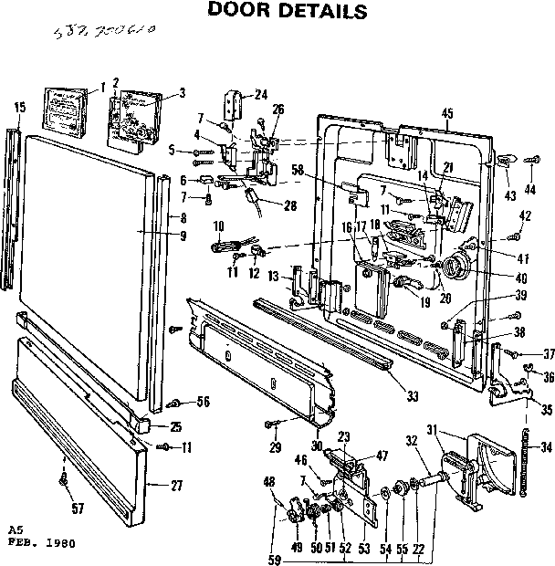 Kenmore 587706100 door details diagram