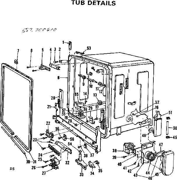 Kenmore 587706100 tub details diagram