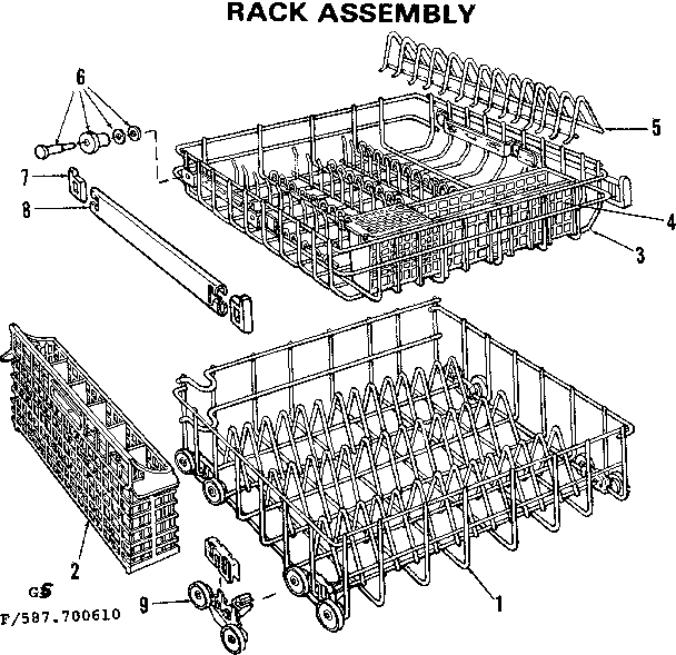 Kenmore 587706100 rack assembly diagram