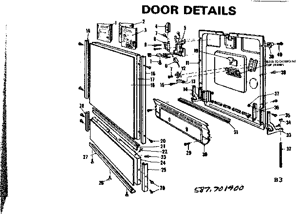 Kenmore 587701900 door details diagram