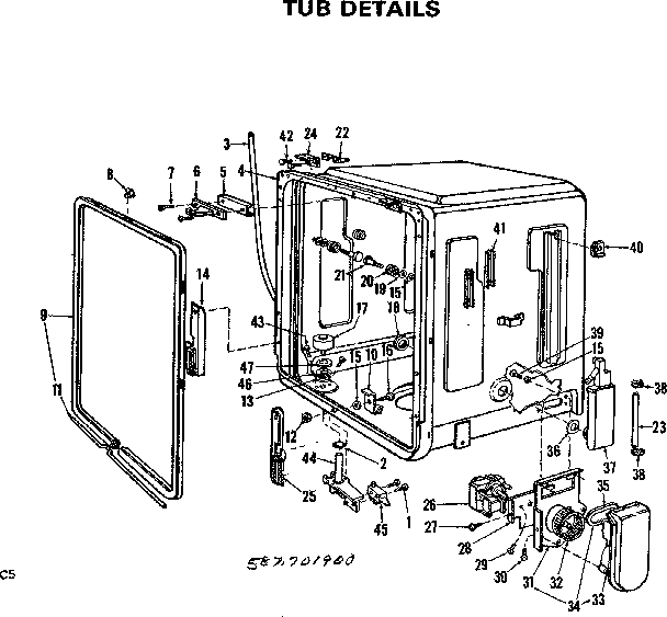 Kenmore 587701900 tub details diagram