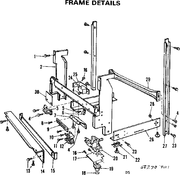 Kenmore 587701900 frame details diagram