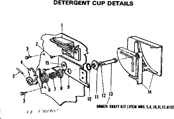 Kenmore 587701900 detergent cup details diagram