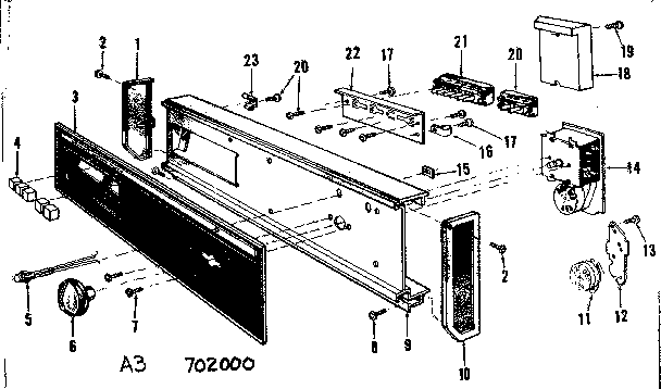 Kenmore 587702000 control panel details diagram