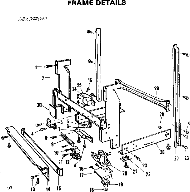 Kenmore 587702000 frame details diagram