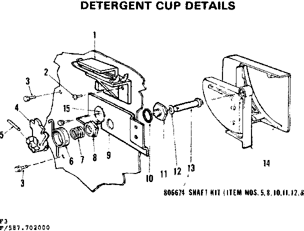 Kenmore 587702000 detergent cup details diagram