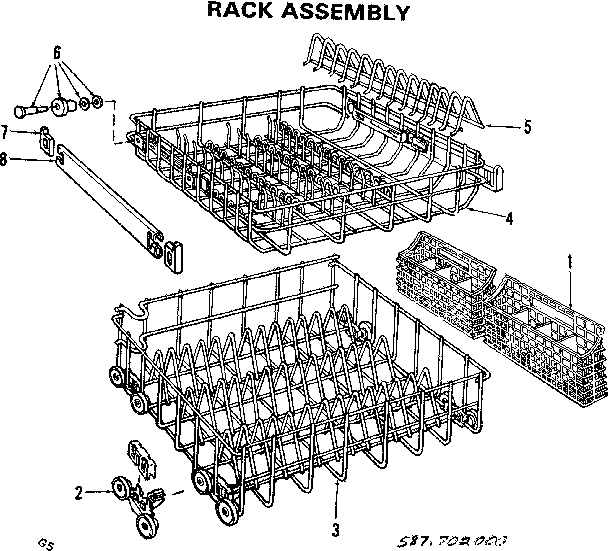 Kenmore 587702000 rack assembly diagram