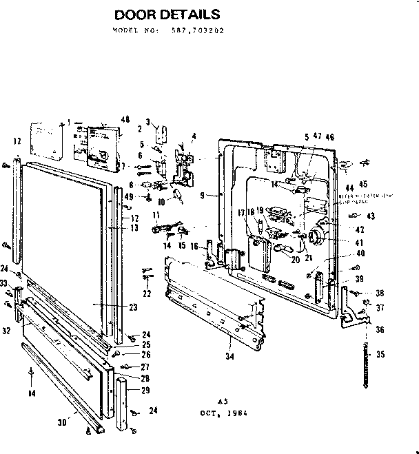 Kenmore 587703202 doordetails diagram