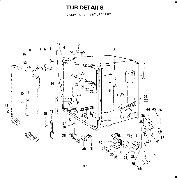 Kenmore 587703202 tub details diagram