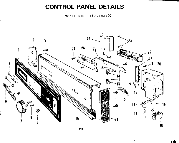 Kenmore 587703202 control panel details diagram