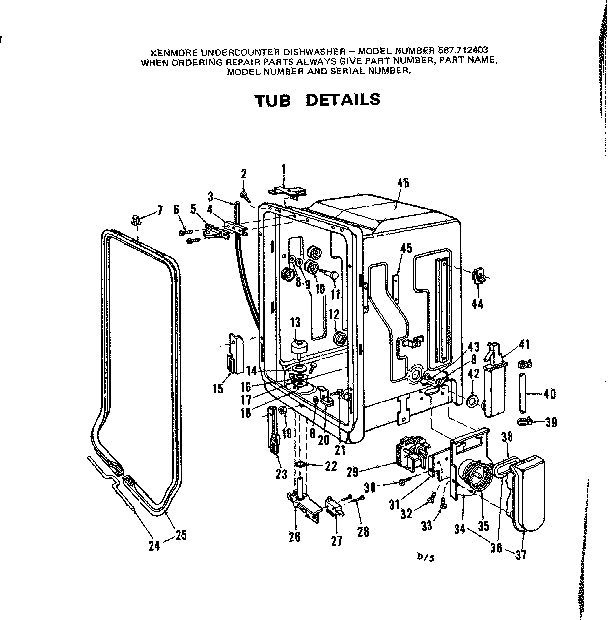 Kenmore 587712403 tub details diagram