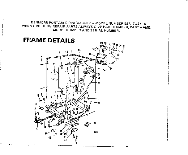 Kenmore 587715610 frame diagram