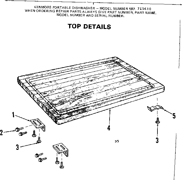 Kenmore 587715610 top assembly diagram