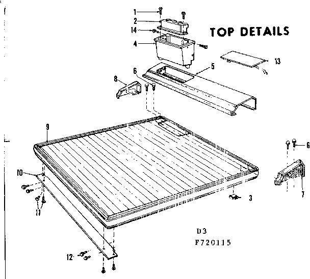 Kenmore 587720515 top details diagram