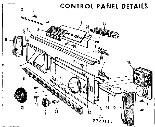 Kenmore 587720515 control panel details diagram
