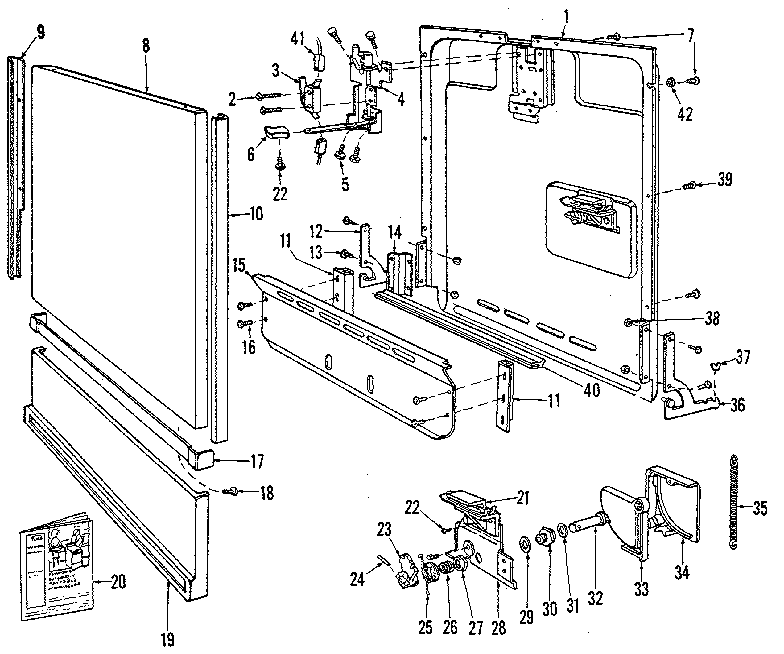 Kenmore 587720315 door/access panel details diagram