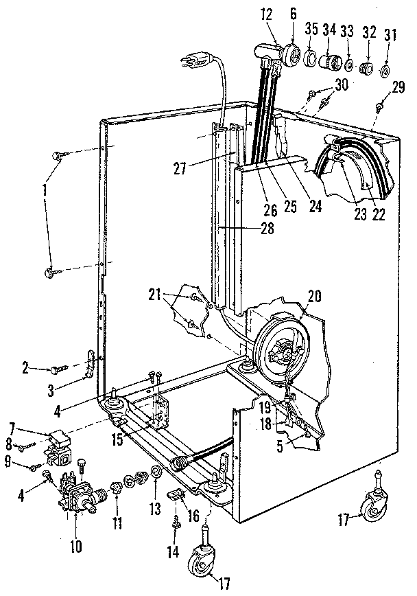 Kenmore 587720315 frame details diagram