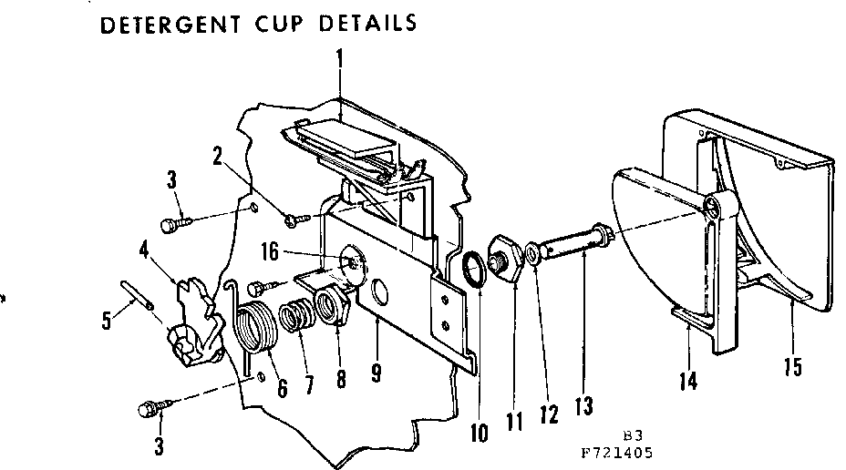 Kenmore 587721405 detergent cup details diagram