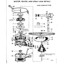 Kenmore 587721405 motor, heater and spray arm asm diagram