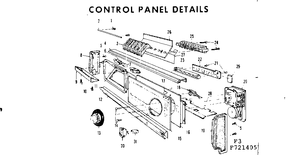 Kenmore 587721405 control panel details diagram
