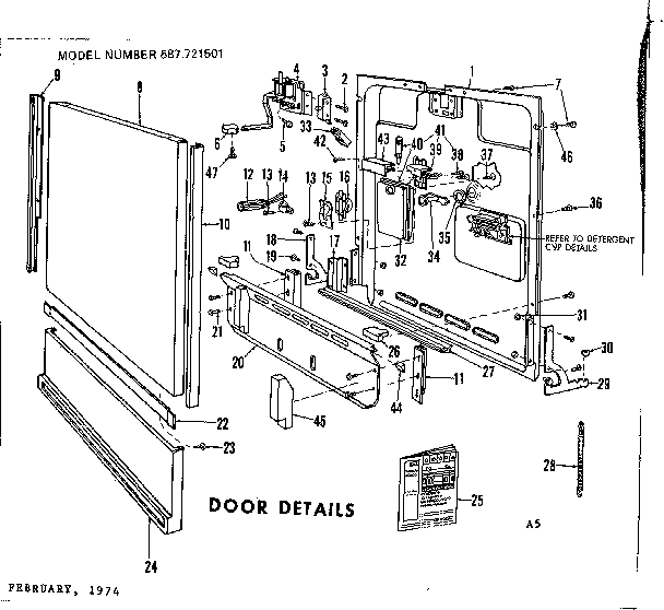Kenmore 587721501 door diagram