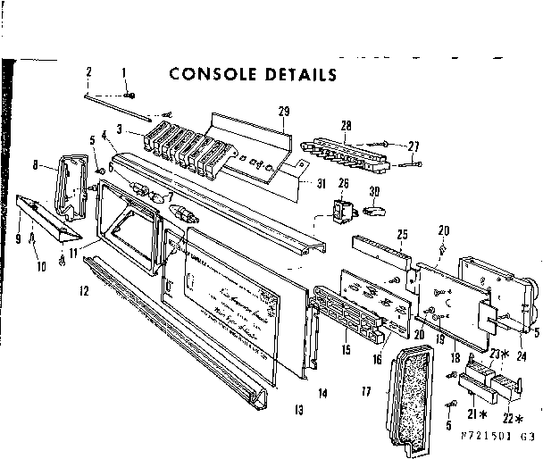 Kenmore 587721501 console diagram