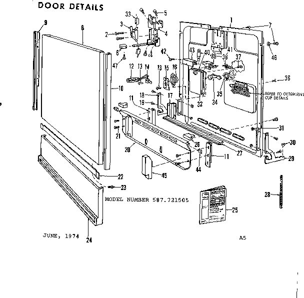 Kenmore 587721505 door details diagram