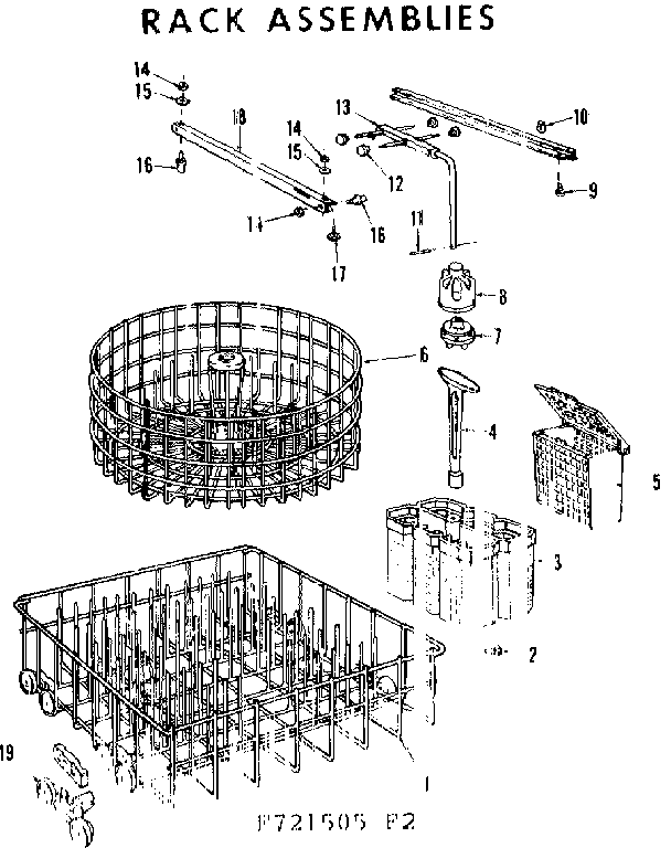 Kenmore 587721505 rack assemblies diagram