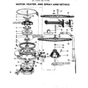 Kenmore 587735700 motor heater & spray arm details diagram