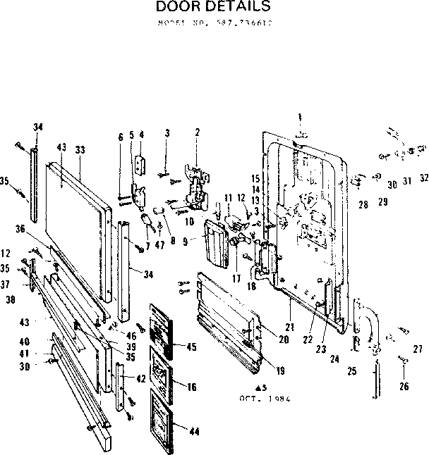 Kenmore 587736612 door details diagram