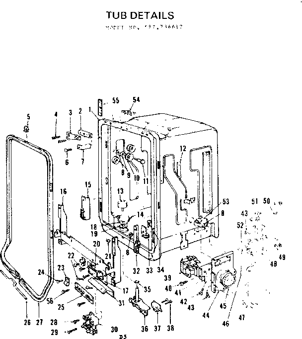 Kenmore 587736612 tub details diagram