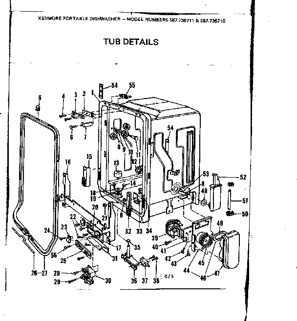 Kenmore 587736710 tub details diagram
