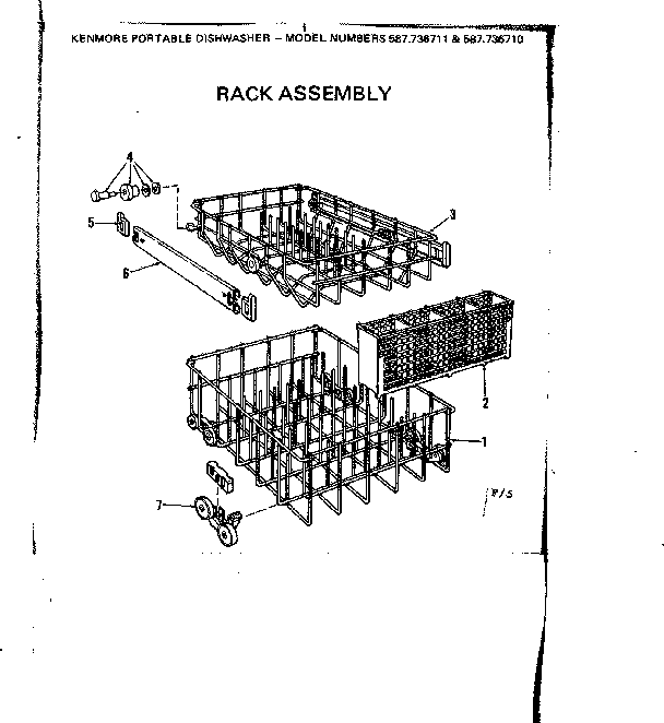 Kenmore 587736710 rack assembly diagram