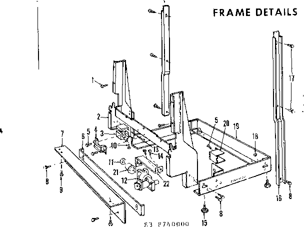 Kenmore 587740000 frame details diagram