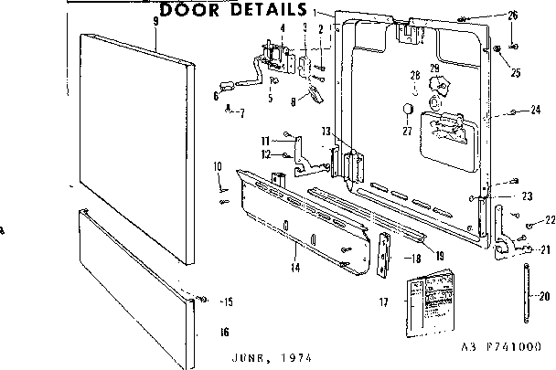 Kenmore 587741000 door details diagram