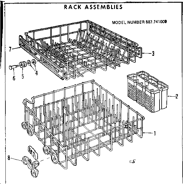 Kenmore 587741000 rack assemblies diagram