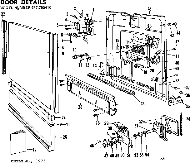 Kenmore 587750410 door details diagram