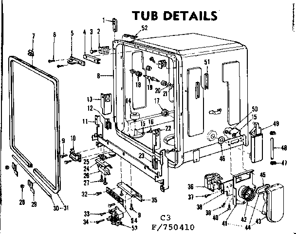 Kenmore 587750410 tub details diagram